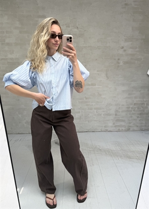 Etta stripe stone skjorte Lyseblå Neo Noir 